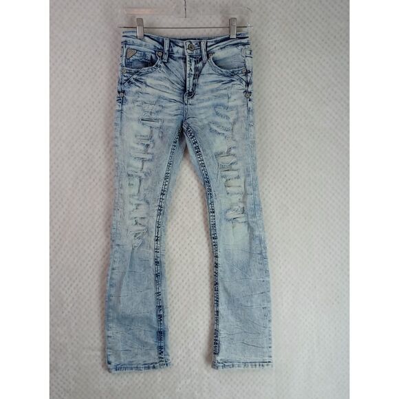 Salvage Other - Salvage Chaos Boot Regular Fit Boys 12 Tall Destructed Denim Jeans